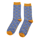 Load image into Gallery viewer, lusciousscarves Mr Heron Honey Bee&#39;s Design Bamboo Socks , Men&#39;s, Blue
