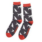 Load image into Gallery viewer, lusciousscarves Mr Heron Labradors Design Bamboo Socks , Men&#39;s Grey
