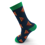Load image into Gallery viewer, lusciousscarves Mr Heron Pizza Slices Bamboo Socks , Men&#39;s-Navy
