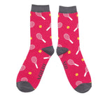 Load image into Gallery viewer, lusciousscarves Mr Heron Tennis Design Bamboo Socks Red

