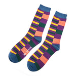 Load image into Gallery viewer, lusciousscarves Mr Heron Thick and Thin Stripes Design Bamboo Socks , Men&#39;s Purple
