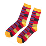 Load image into Gallery viewer, lusciousscarves Mr Heron Thick and Thin Stripes Design Bamboo Socks , Men&#39;s Red
