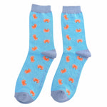 Load image into Gallery viewer, lusciousscarves Mr Sparrow Sea Crabs Design Bamboo Socks , Men&#39;s , Blue
