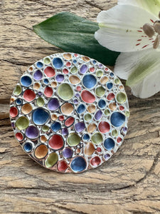lusciousscarves Multicoloured and Silver Bubbles Design Magnetic Brooch