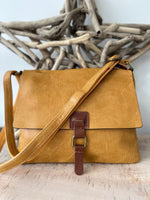 Load image into Gallery viewer, lusciousscarves Mustard Faux Leather Small Square Crossbody Bag
