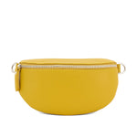 Load image into Gallery viewer, lusciousscarves Mustard Italian leather Bum Bag / Chest Bag / Sling Bag
