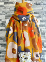 Load image into Gallery viewer, lusciousscarves Mustard Painted Splodge Floral Scarf.
