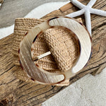 Load image into Gallery viewer, lusciousscarves Natural Stretchy Raffia/Straw Summer Belt with an Oval Buckle
