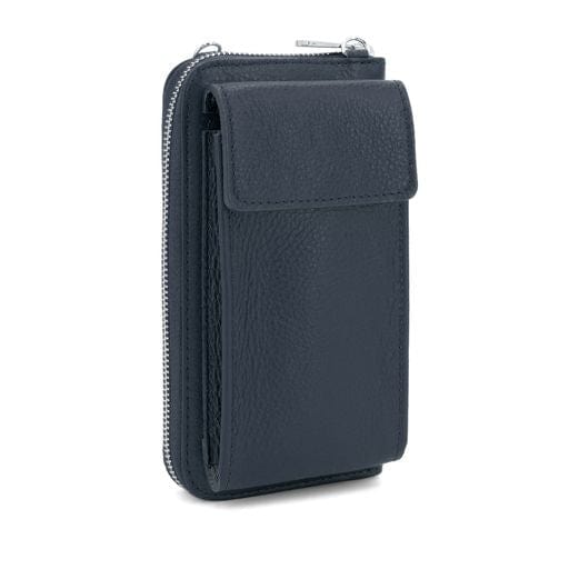 lusciousscarves Navy Blue Genuine Italian Leather Crossbody Phone Bag and Purse,