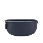 Load image into Gallery viewer, lusciousscarves Navy Italian leather Bum Bag / Chest Bag / Sling Bag
