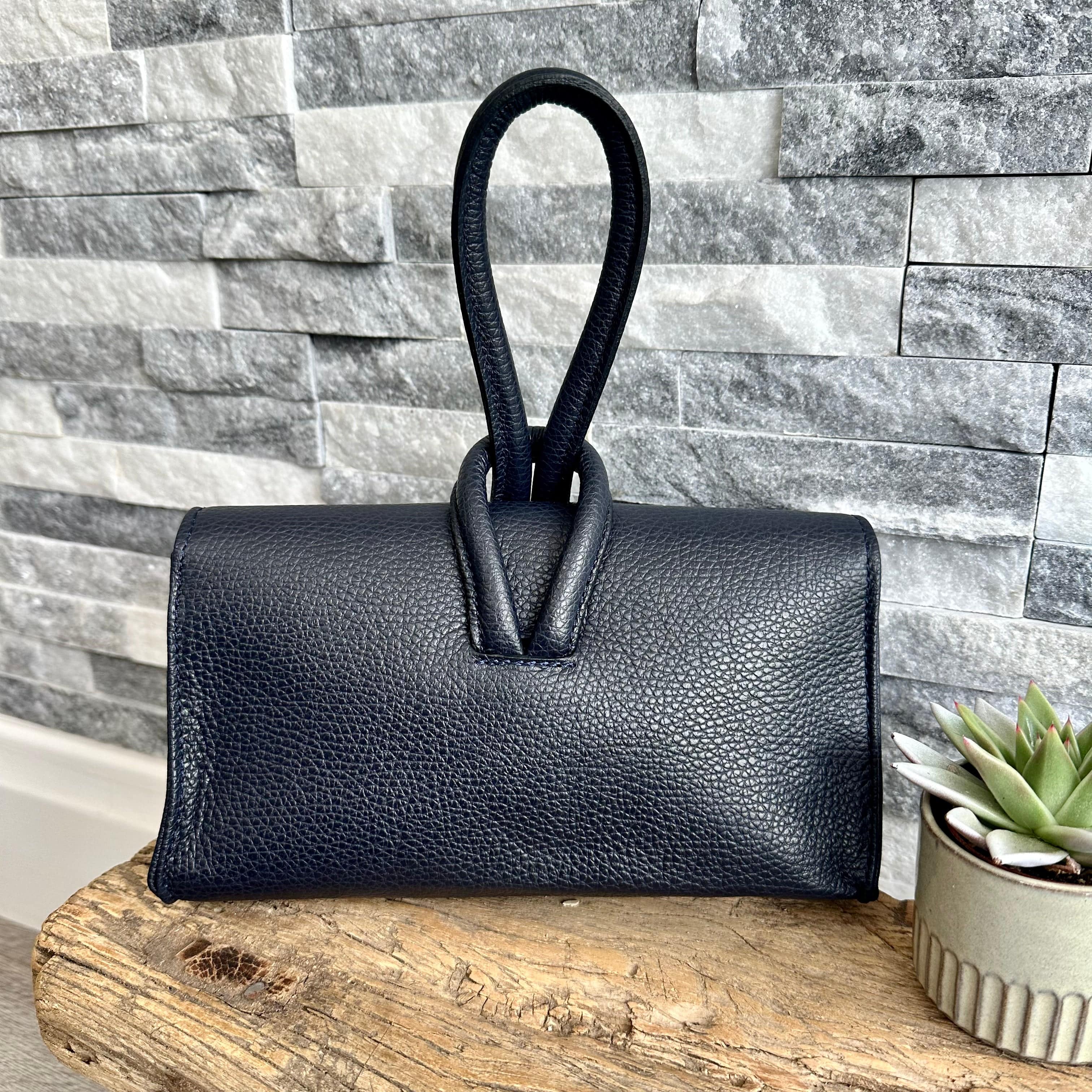 Vintage navy clutch sale bag