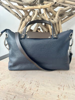Load image into Gallery viewer, lusciousscarves Navy Leather Small Tote Bag , Crossover, Italian Design
