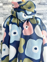 Load image into Gallery viewer, lusciousscarves Navy Painted Floral Design Scarf.
