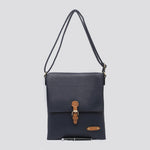 Load image into Gallery viewer, lusciousscarves Navy Soft Faux Leather Satchel Crossbody Bag.
