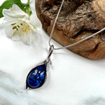 Load image into Gallery viewer, lusciousscarves Necklaces Miss Milly Blue Resin &amp; Silver Unfurling Necklace FN545
