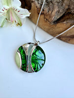 Load image into Gallery viewer, lusciousscarves Necklaces Miss Milly Green Animal Print and Silver Shield Necklace FN679
