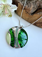 Load image into Gallery viewer, lusciousscarves Necklaces Miss Milly Green Animal Print and Silver Shield Necklace FN679
