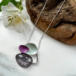 Load image into Gallery viewer, lusciousscarves Necklaces Miss Milly Green, Grey &amp; Purple Shapes Necklace FN566
