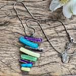 Load image into Gallery viewer, lusciousscarves Necklaces Miss Milly Turquoise, Purple &amp; Lemon Layered Necklace FN122
