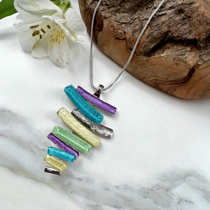 lusciousscarves Necklaces Miss Milly Turquoise, Purple & Lemon Layered Necklace FN122