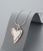 Load image into Gallery viewer, lusciousscarves Necklaces Silver and rose gold double hearts necklace.
