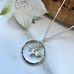 Load image into Gallery viewer, lusciousscarves Necklaces Silver necklace with hoop and bee charm
