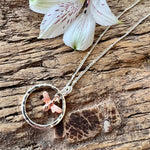 Load image into Gallery viewer, lusciousscarves Necklaces Silver necklace with rose gold bee pendant.
