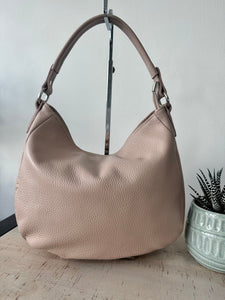 lusciousscarves Nude Pink Italian Leather Shoulder Bag.