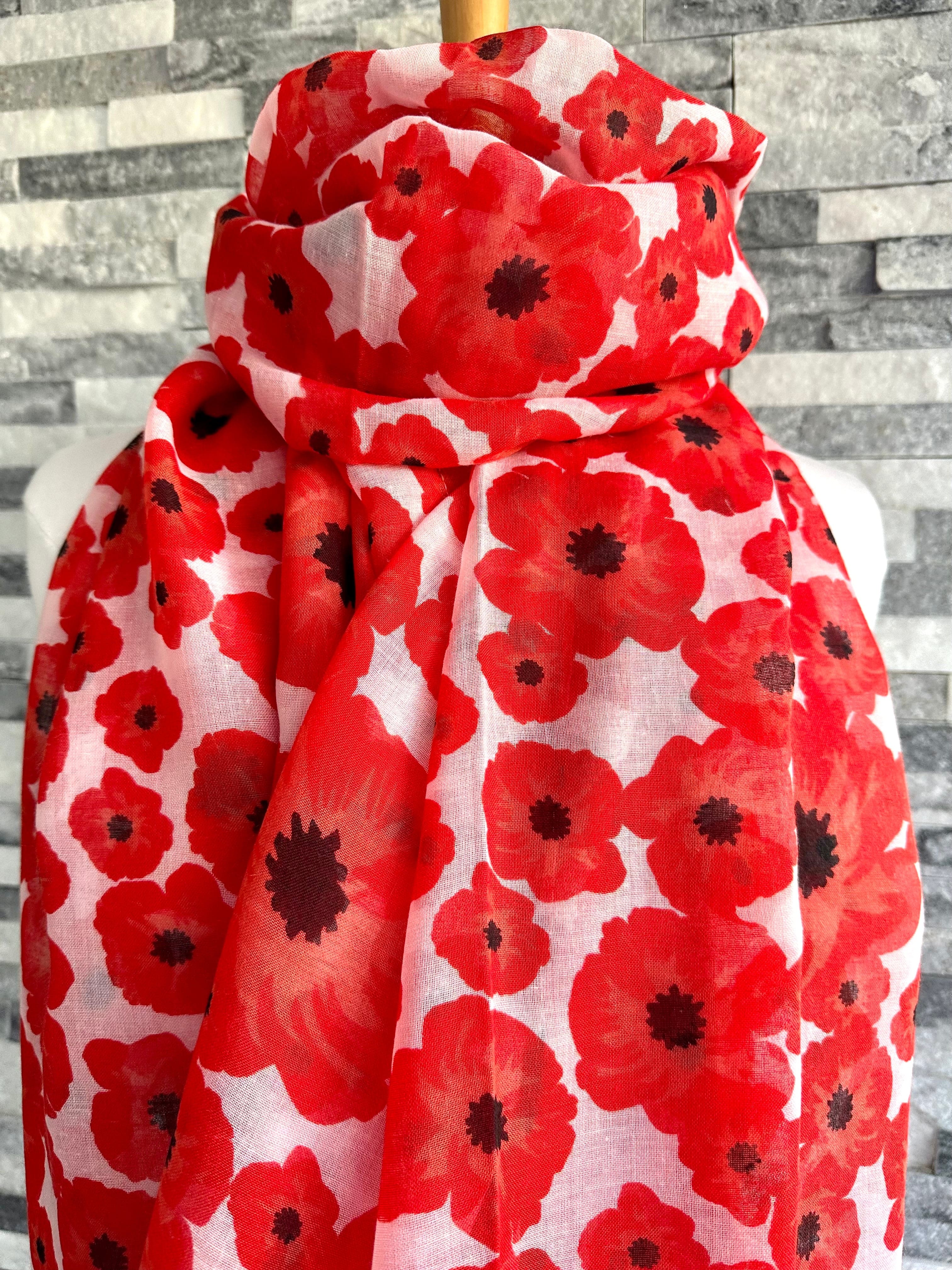 lusciousscarves Off White Ladies Lightweight Poppy Scarf available in 3 Colours.