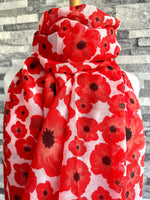 Load image into Gallery viewer, lusciousscarves Off White Ladies Lightweight Poppy Scarf available in 3 Colours.

