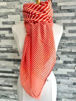 Load image into Gallery viewer, lusciousscarves Orange and White Cross Stripes Scarf
