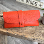 Load image into Gallery viewer, lusciousscarves Orange Leather Glasses Case
