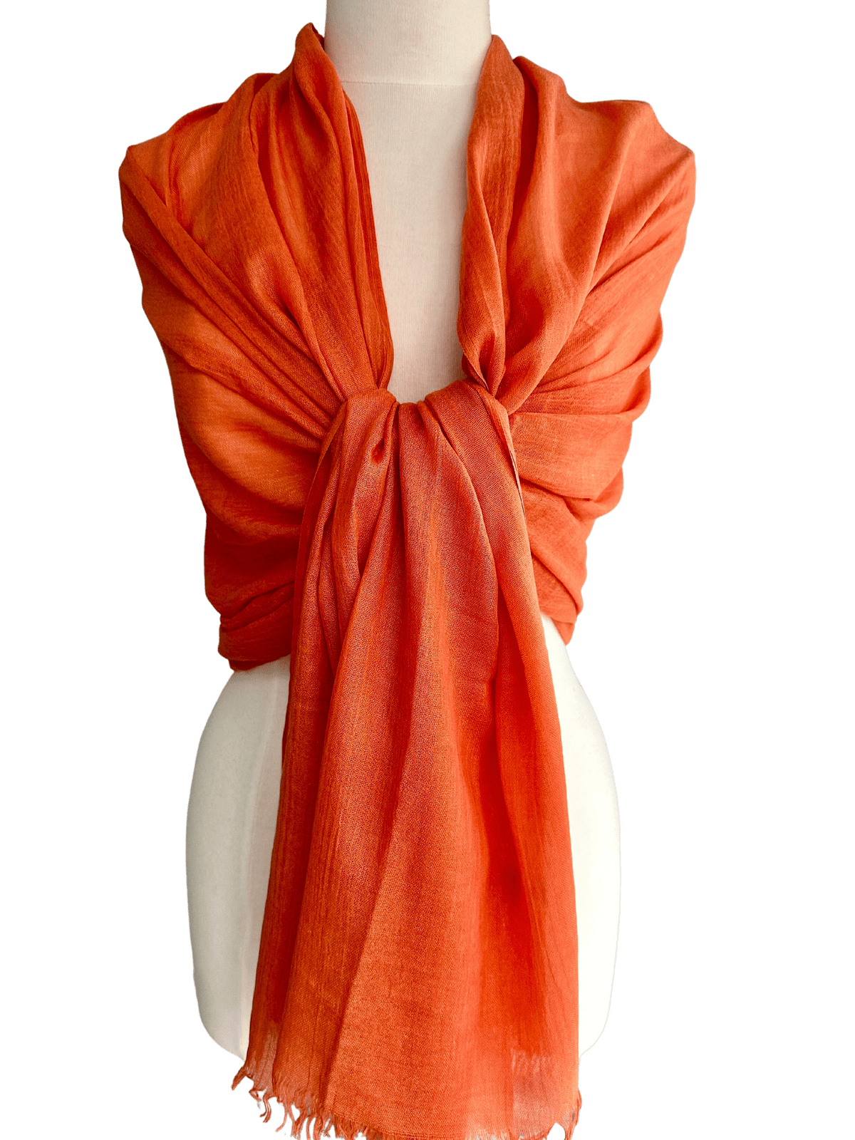 lusciousscarves Orange Plain Light Weight Cotton Blend Summer Scarf , Wrap, Shawl 26 Colours Available
