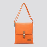 Load image into Gallery viewer, lusciousscarves Orange Soft Faux Leather Satchel Crossbody Bag.
