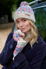 Load image into Gallery viewer, lusciousscarves Pachamama Arundel Bobble Beanie Oatmeal, Handknitted Womens
