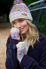 Load image into Gallery viewer, lusciousscarves Pachamama Arundel Bobble Beanie Oatmeal, Handknitted Womens
