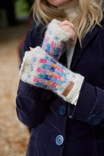 Load image into Gallery viewer, lusciousscarves Pachamama Arundel Handwarmers Oatmeal, Handknitted Womens
