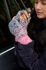 Load image into Gallery viewer, lusciousscarves Pachamama Berlin Handwarmer Purple, Handknitted Womens
