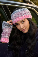 Load image into Gallery viewer, lusciousscarves Pachamama Berlin Headband Purple, Handknitted Womens
