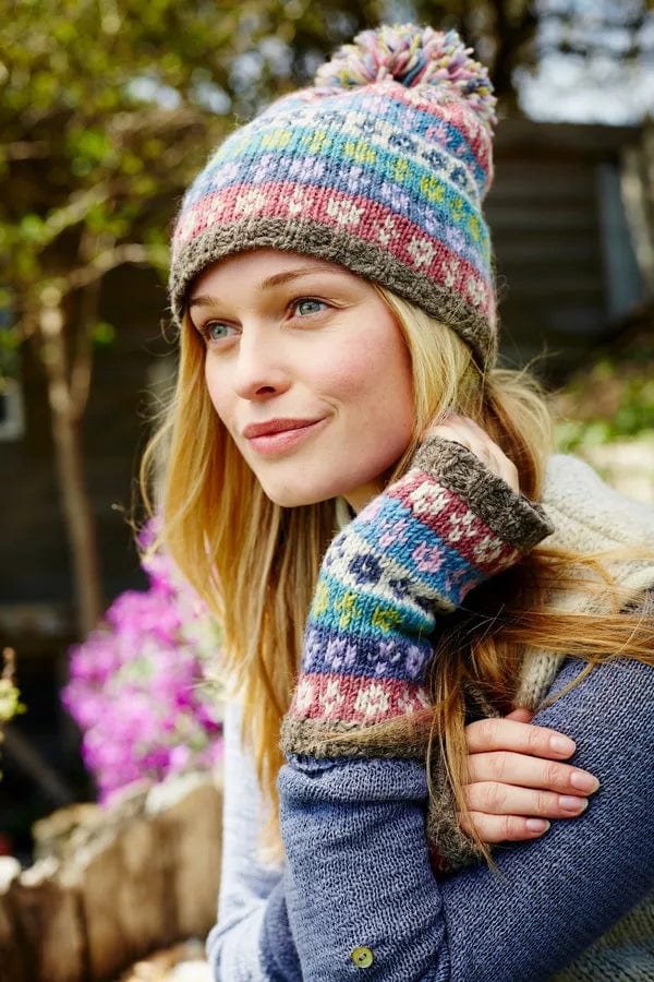 lusciousscarves Pachamama Bloomsbury Bobble Beanie, Hand Knitted , Fairtrade