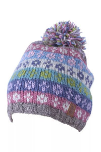 lusciousscarves Pachamama Bloomsbury Bobble Beanie, Hand Knitted , Fairtrade