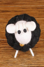 Load image into Gallery viewer, lusciousscarves Pachamama,  Brenda the Black Felted Sheep Ornament, Hand made, Fairtrade
