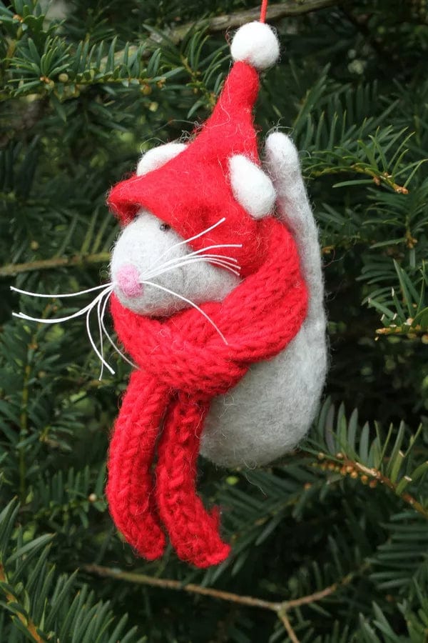 lusciousscarves Pachamama Christmas Mouse Decoration , Fairtrade