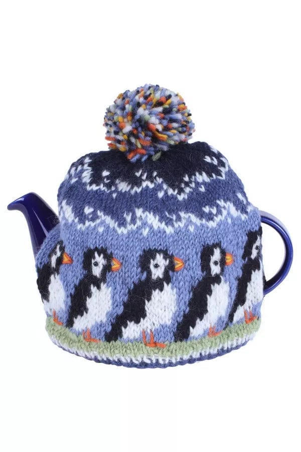 lusciousscarves Pachamama Circus of Puffins Tea Cosy , Hand Knitted , Fair Trade