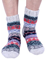 Load image into Gallery viewer, lusciousscarves Pachamama Classic Fairisle Sofa Socks Oatmeal
