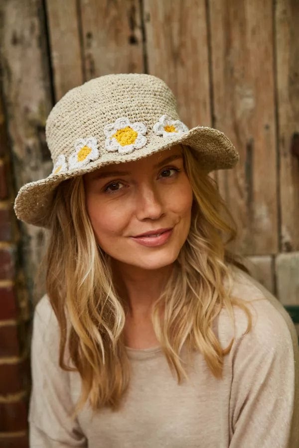 lusciousscarves Pachamama Daisy Chain Hemp/Cotton Hat Natural , Fair Trade, Handmade