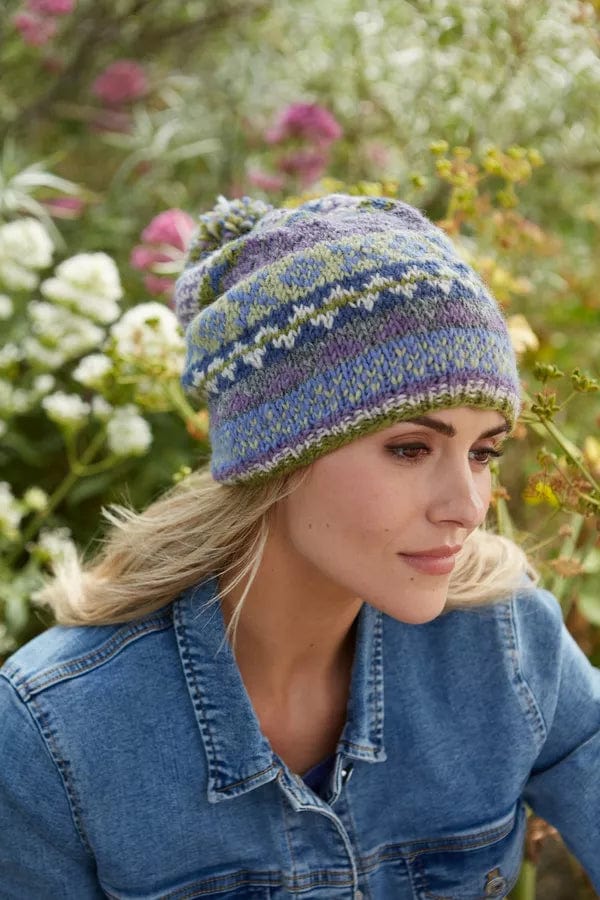 lusciousscarves Pachamama Finisterre Bobble Beanie , Handknitted Olive Green.
