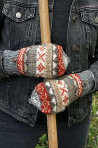 lusciousscarves Pachamama Finisterre Glove Mitts, Handknitted , Grey