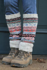 Load image into Gallery viewer, lusciousscarves Pachamama Finisterre Ladies Leg warmers Oatmeal.
