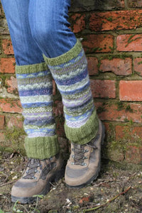 lusciousscarves Pachamama Finisterre Olive Green Legwarmers, Fairtrade.